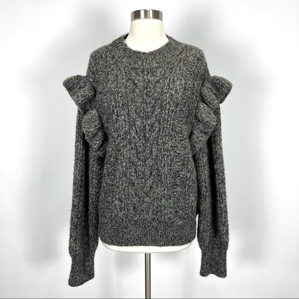 Topshop Ruffle cable knit sweater - Picture 1 of 6